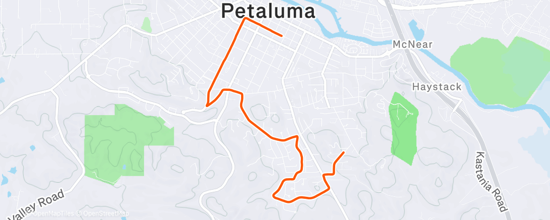 Map of the activity, Afternoon Run