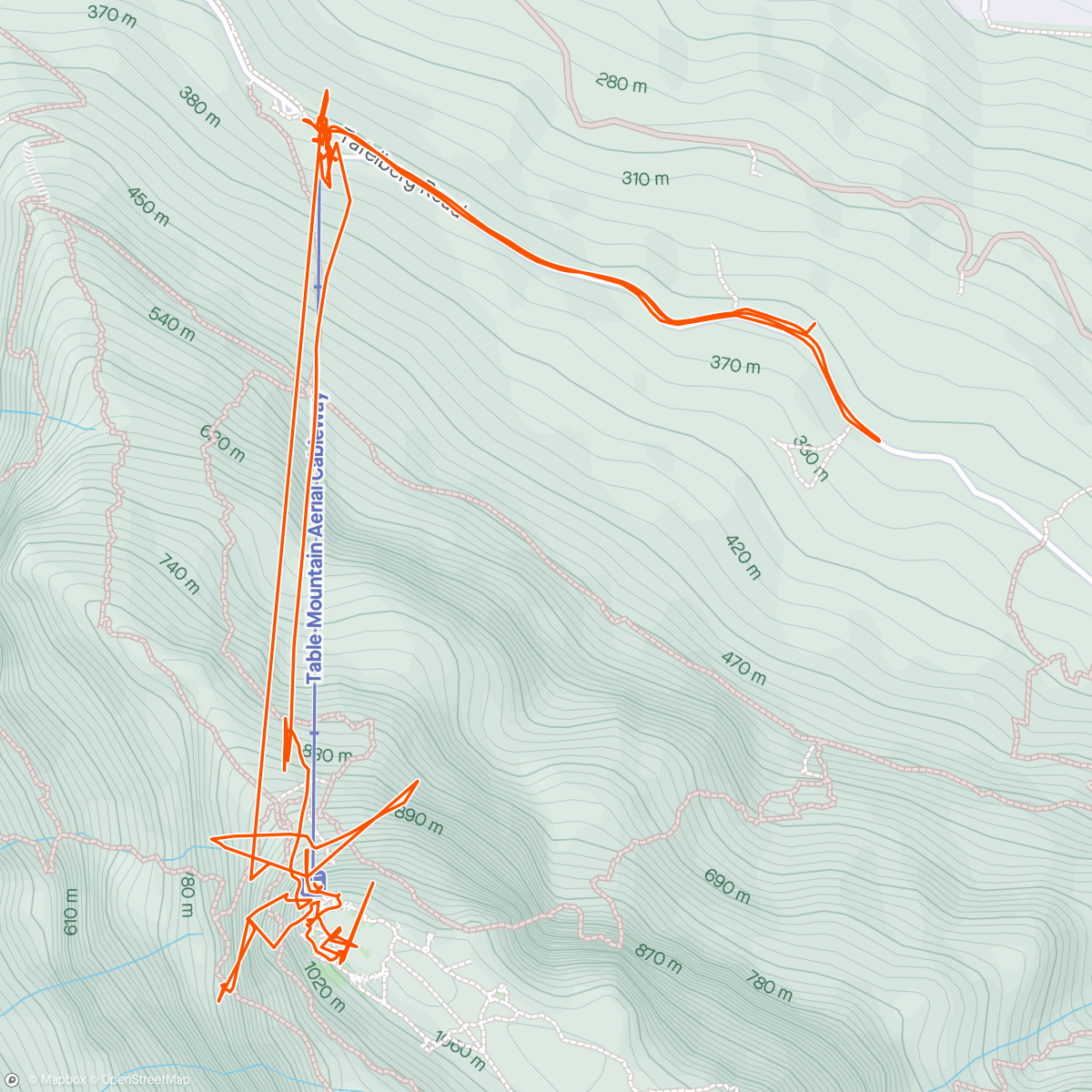 Map of the activity, Tafelberg Dinge
