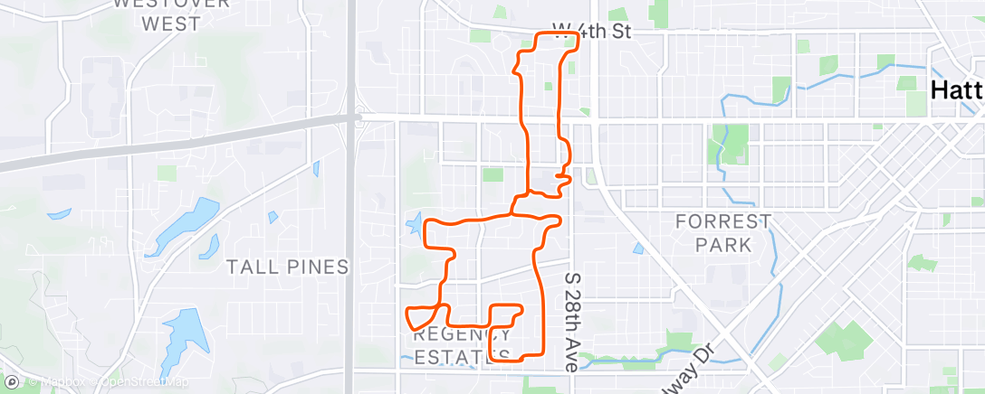 Map of the activity, Evening Ride