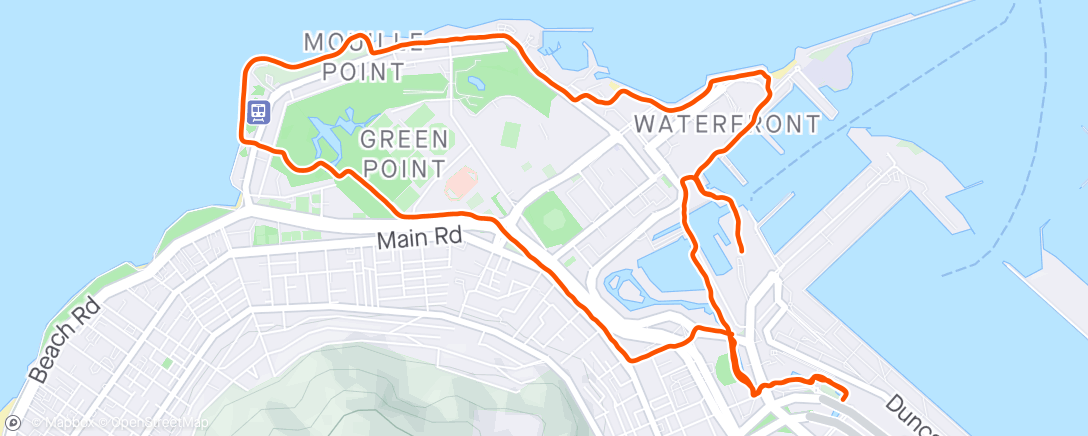 Map of the activity, Waterfront run
