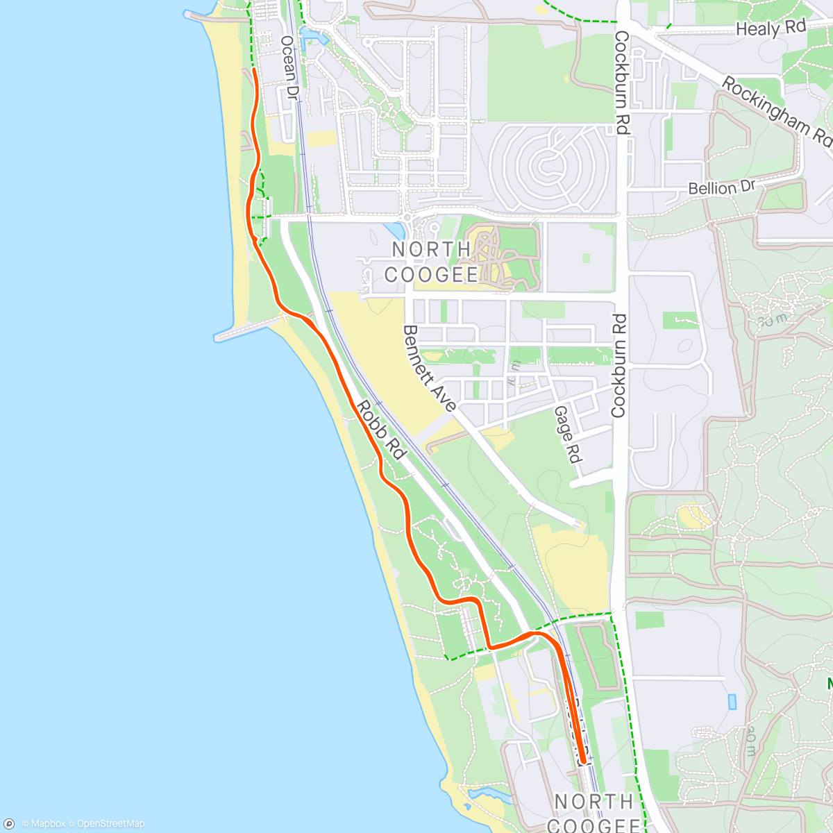 Map of the activity, Morning run with the pooches