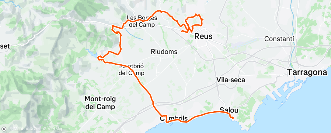 Mapa da atividade, Riudecanyes amb la bici neta 😅🚴🏼‍♂️