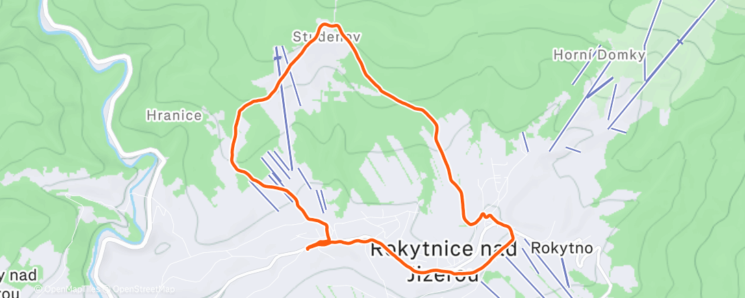 Map of the activity, Evening Run