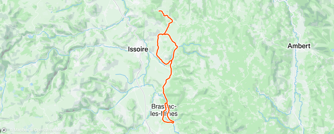 Map of the activity, Tour pays d’Issoire étape 1