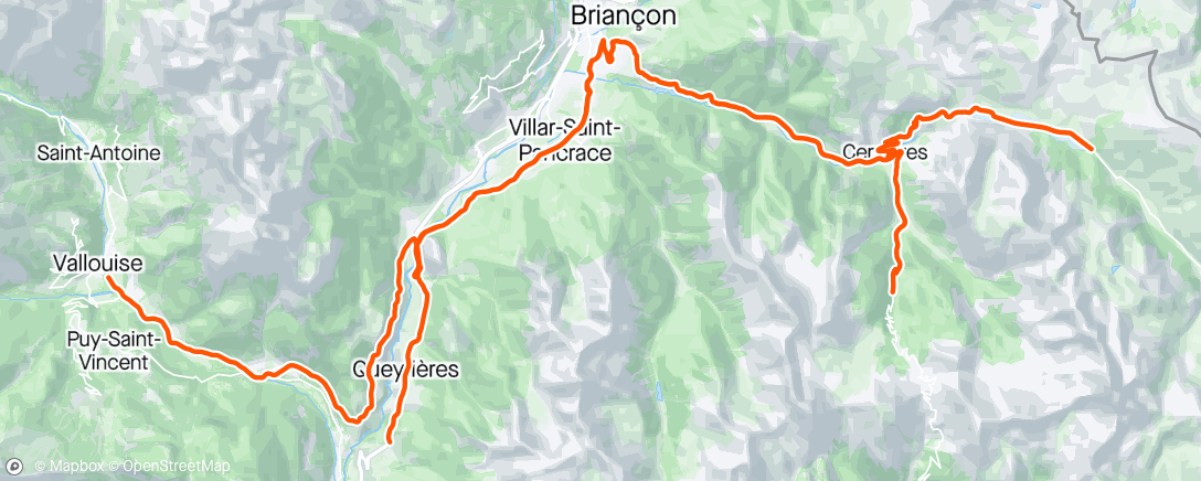 Map of the activity, Col de l’Izoard fermé 😢