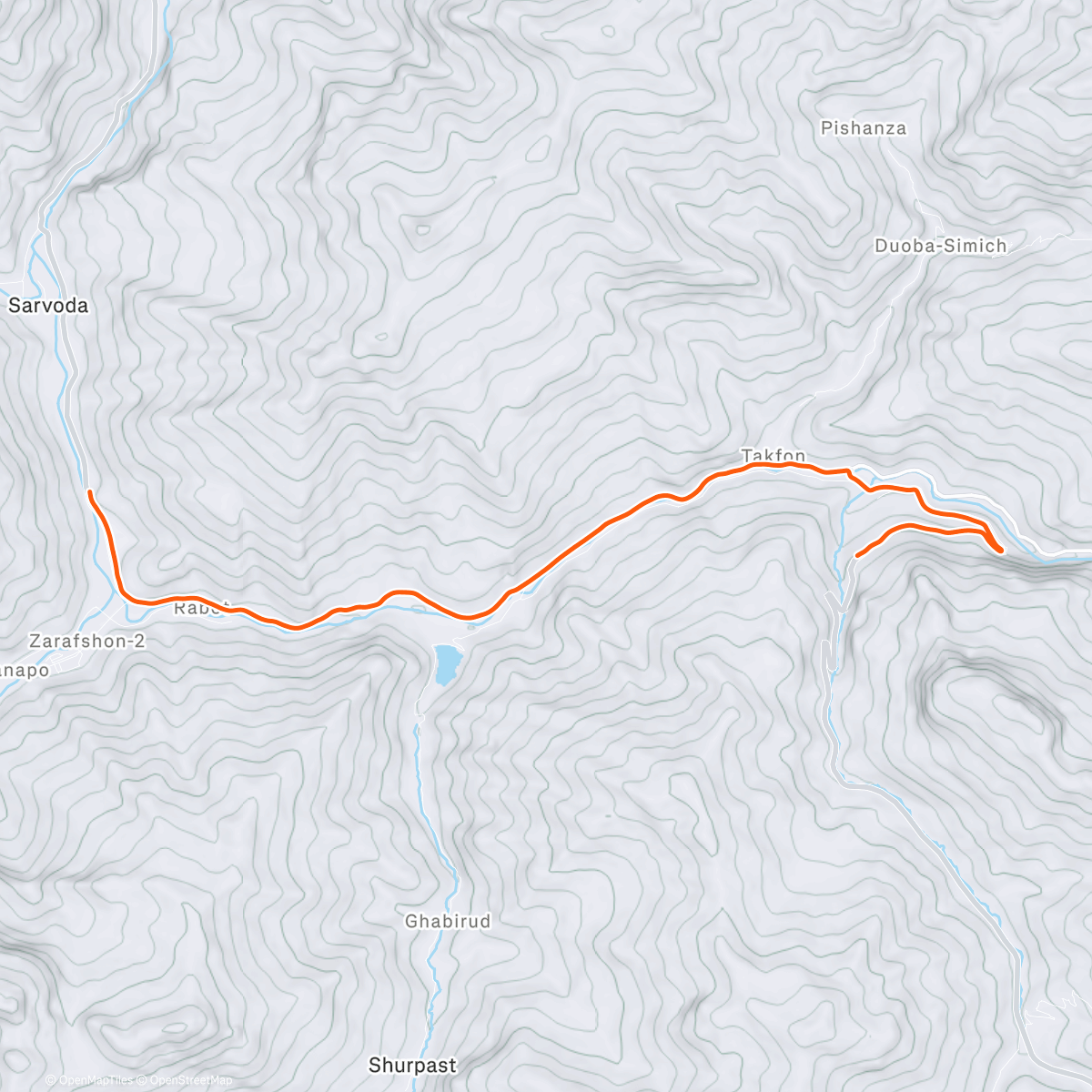 Map of the activity, ROUVY - Dushanbe Pass | Tajikistan