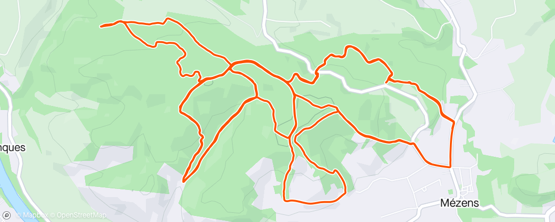 Map of the activity, Sortie en vélo électrique le matin