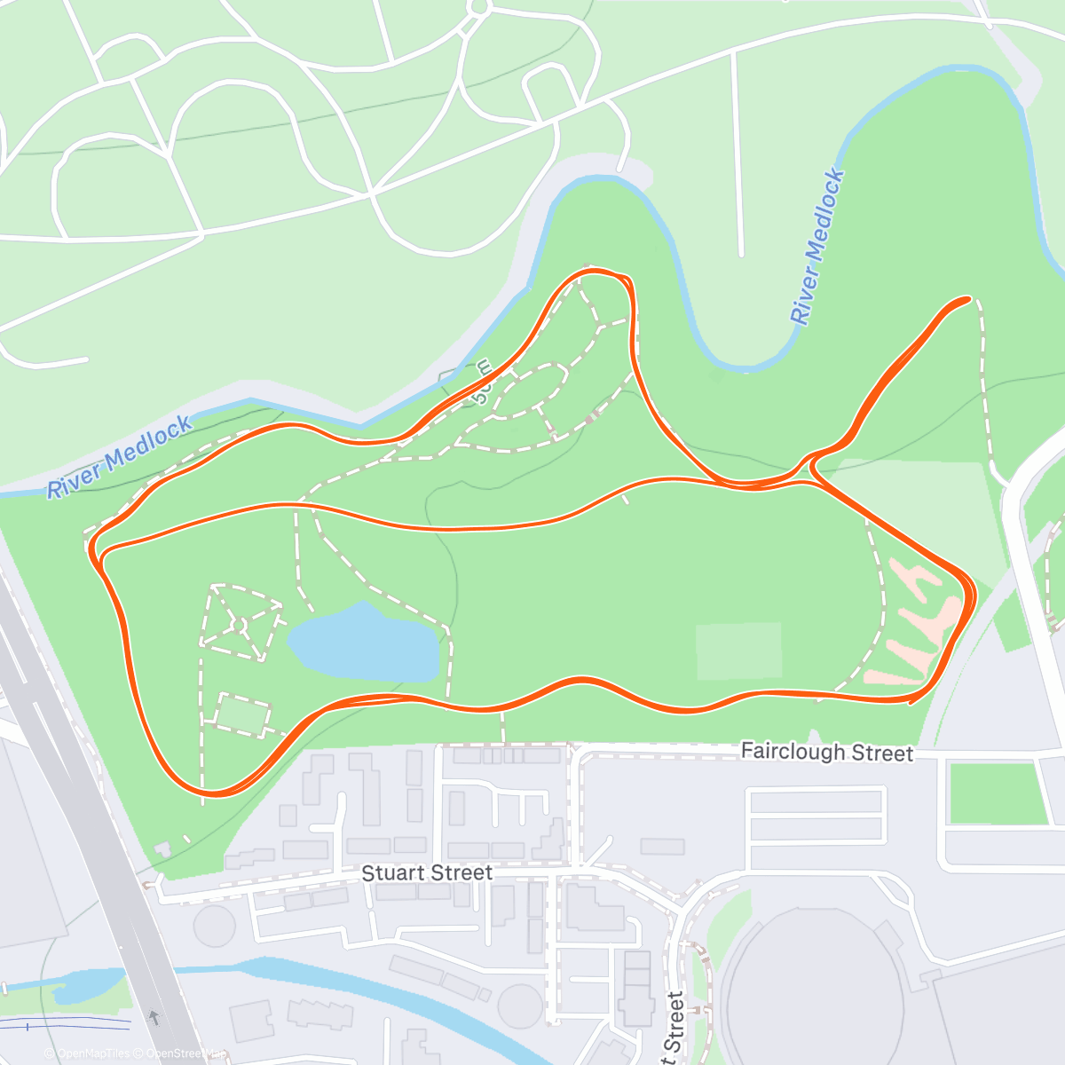 Map of the activity, Philips park parkrun