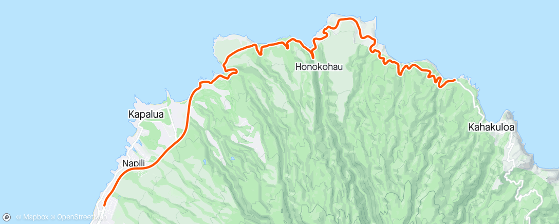 Map of the activity, BigRingVR - Honoapiilani Hwy to Nakalele Blowhole
