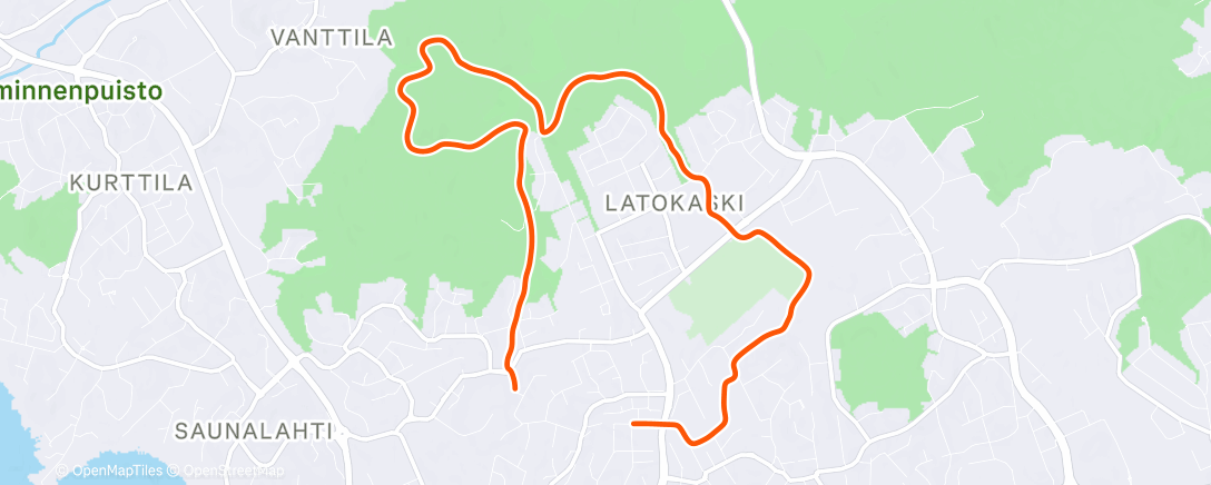 Map of the activity, Afternoon Run