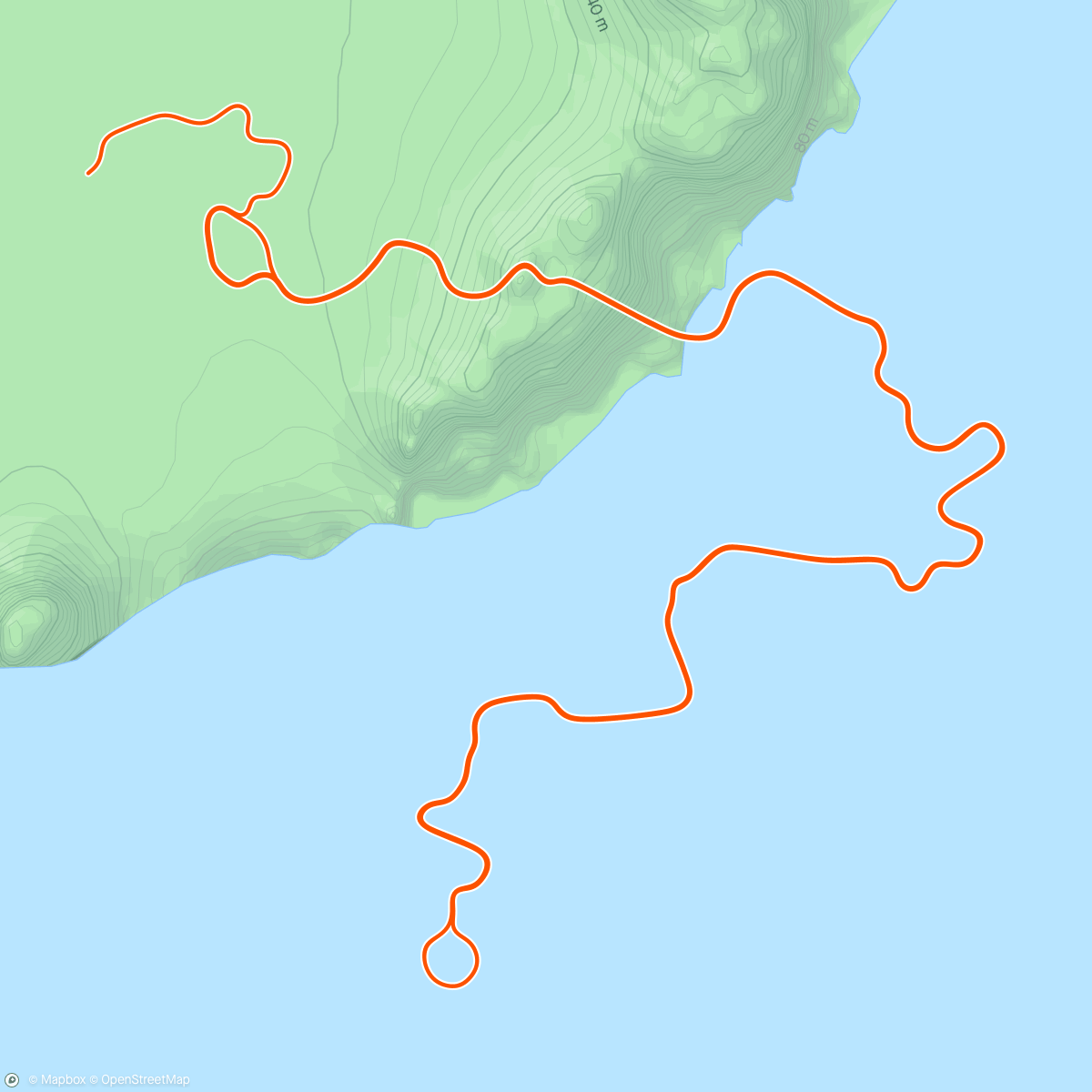 Mapa da atividade, Zwift - Prikkels in Watopia