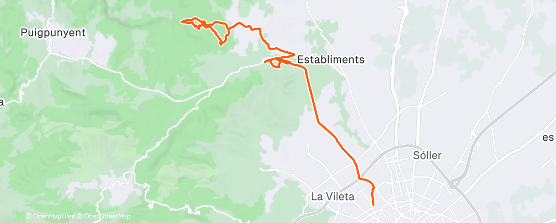 Map of the activity, Bicicleta de montaña matutina