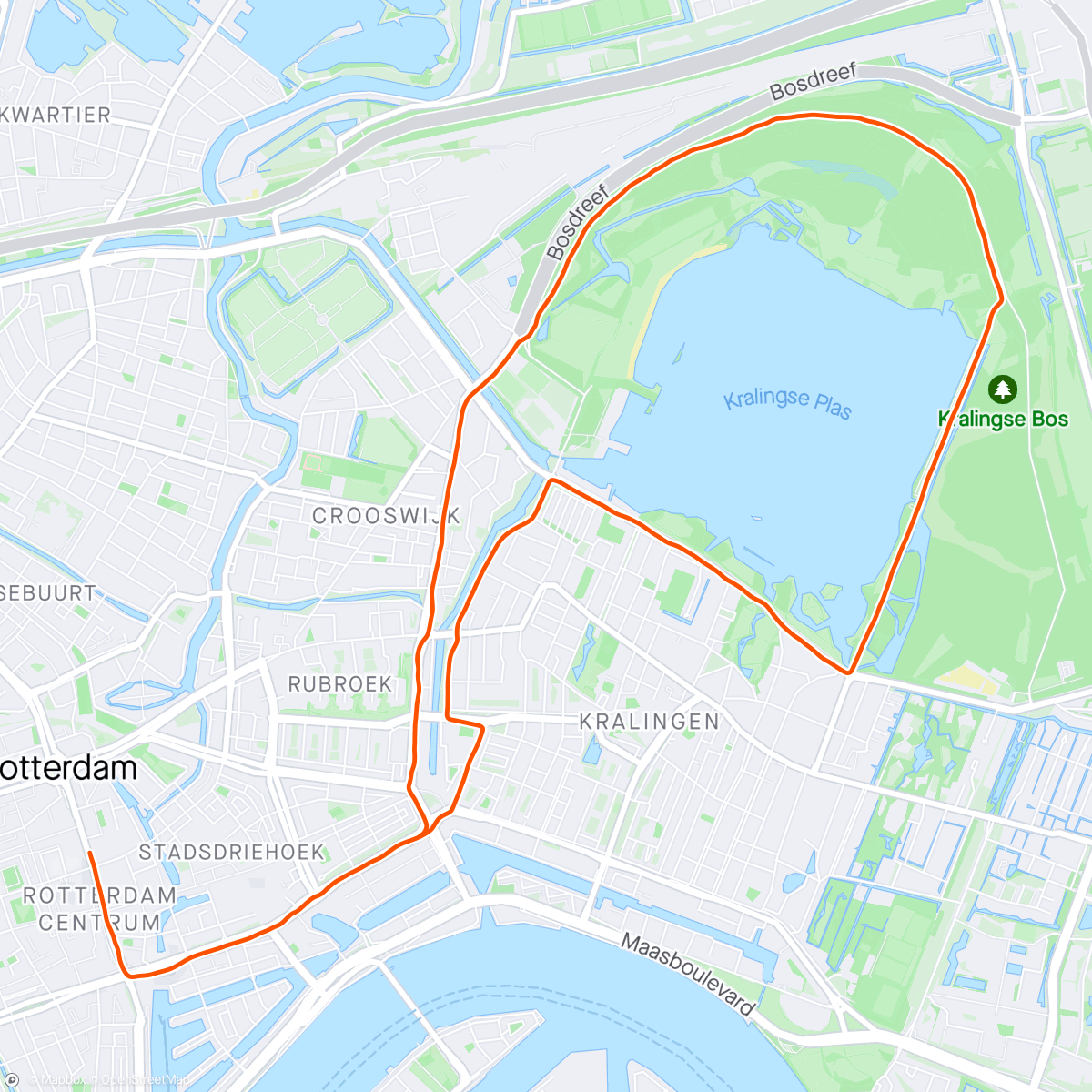 Map of the activity, 1/4 Rotterdam Marathon