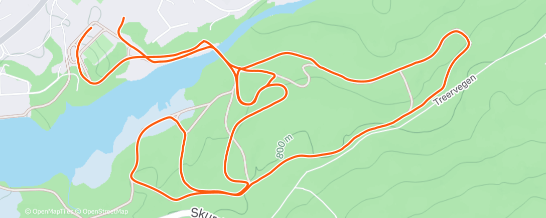 Map of the activity, Avondsessie langlaufen