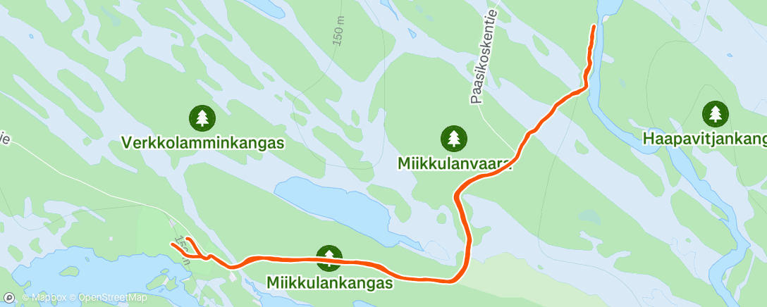 Map of the activity, Afternoon Run