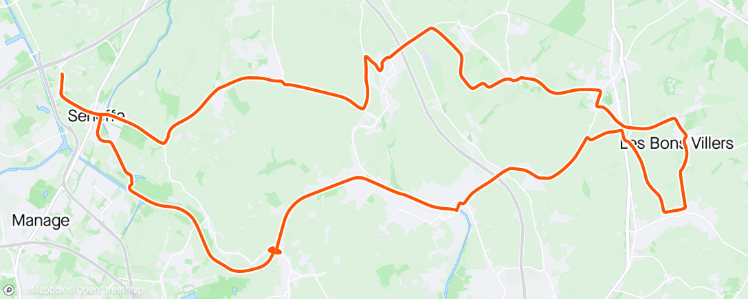 Map of the activity, Entraînement Snef Bikers VTT route