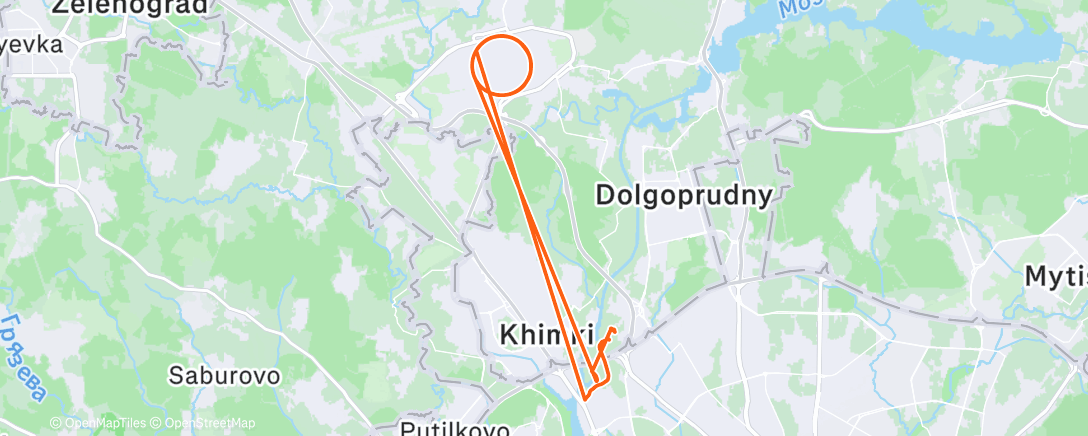 Map of the activity, Afternoon Run