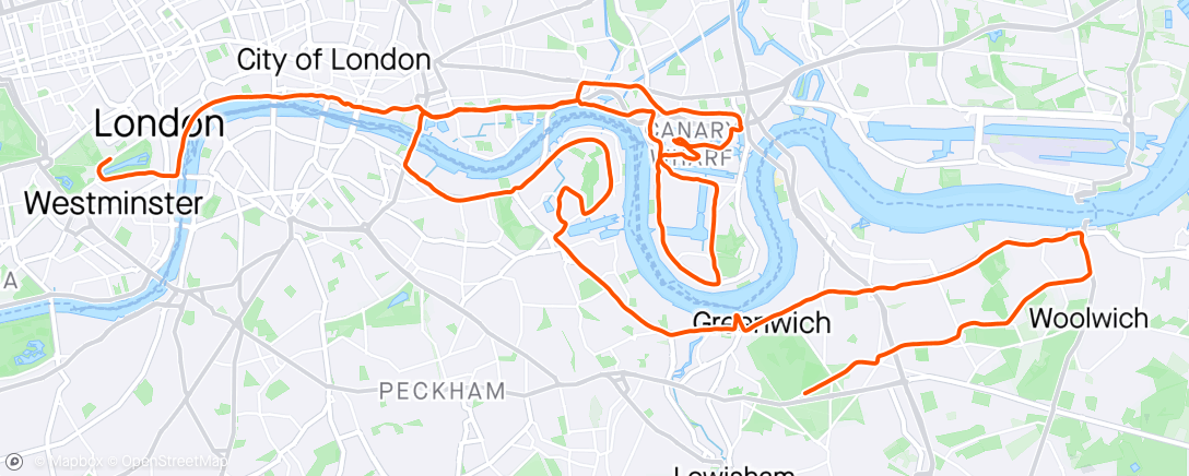 Map of the activity, London Marathon 2:57:11 ! #sub3