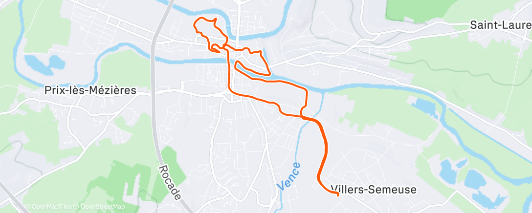 Map of the activity, Evening Run