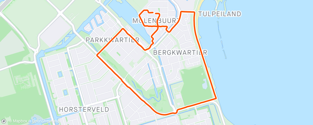 「Namiddagloop - Workoutoefeningen (interval)」活動的地圖