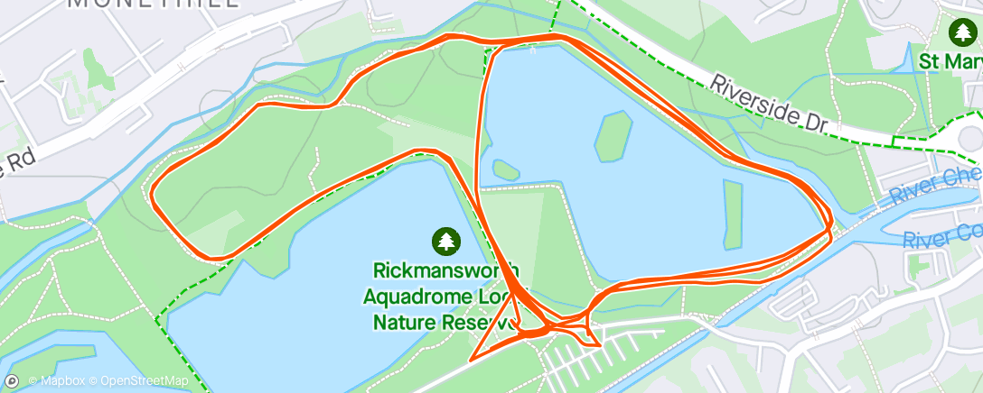 Map of the activity, Rickmansworth Parkrun -🥇