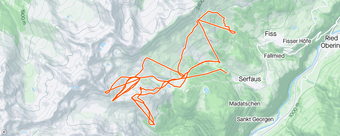 Map of the activity, Middagsessie alpineskiën