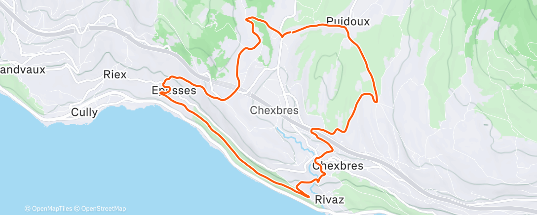 Map of the activity, Course à pied dans l'après-midi