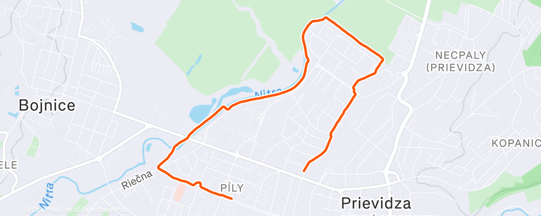 Map of the activity, Lunch Run