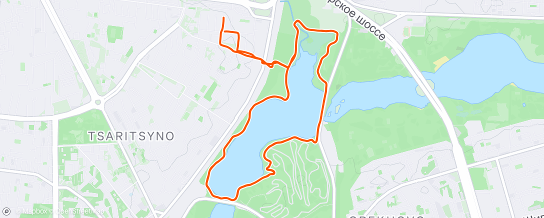 Map of the activity, Evening Run