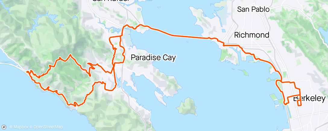 Map of the activity, Morning Ride to Stinson beach