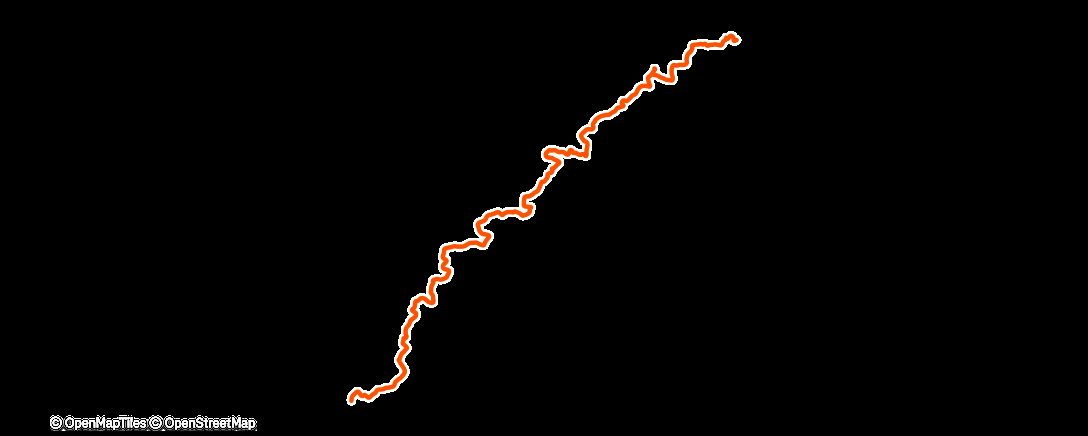 Map of the activity, Traillauf in der Nacht