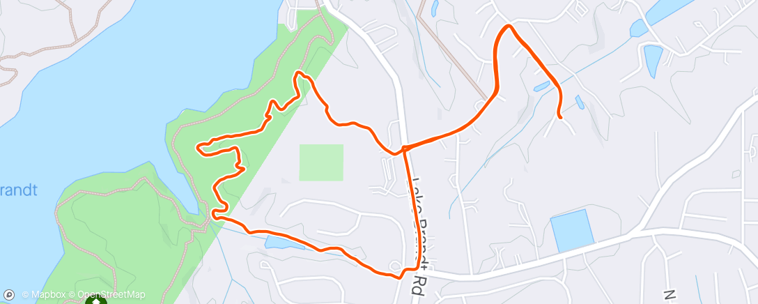 Map of the activity, Easy trail run.