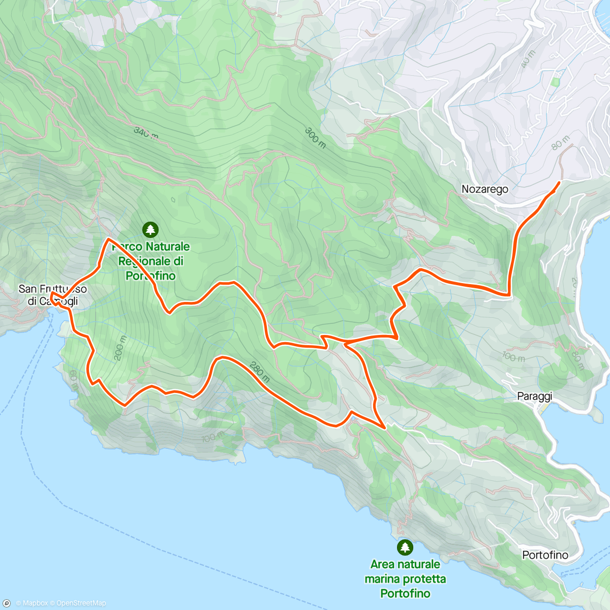 Map of the activity, San Fruttuoso da Nozarego