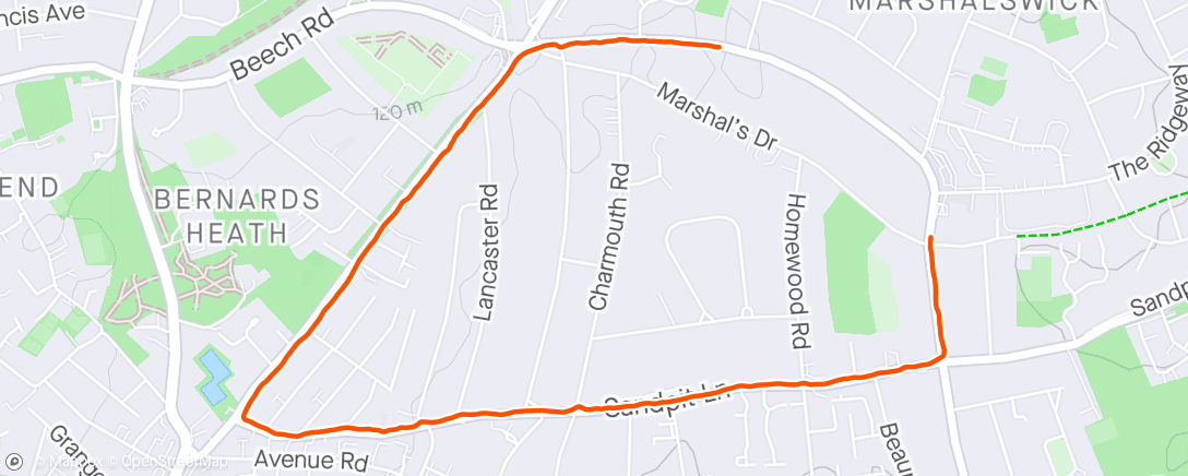 Map of the activity, Run/walk ☀️