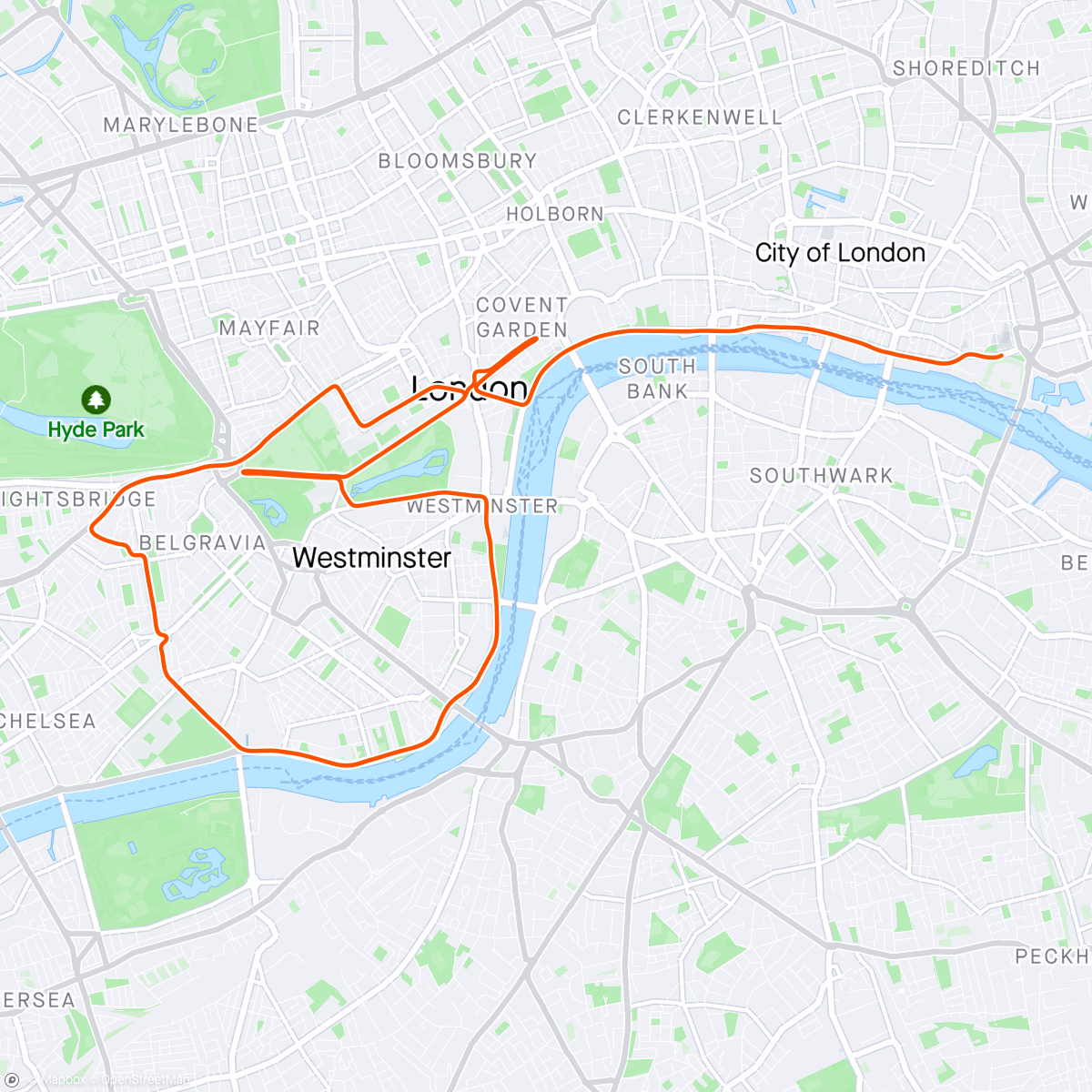Map of the activity, Zwift - TTT: WTRL TTT for World Bicycle Relief - Zone 22 (FRAPPE) on Greater London Flat in London