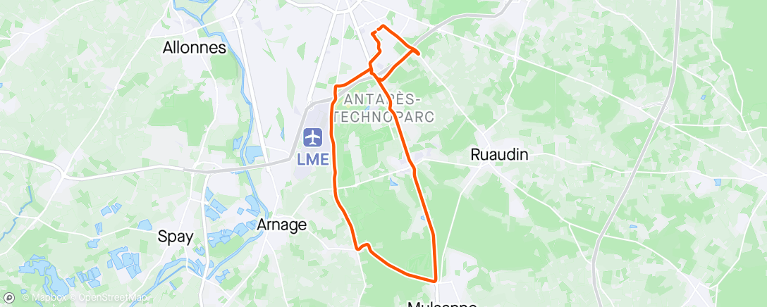 Mapa de la actividad, Sortie vélo en soirée