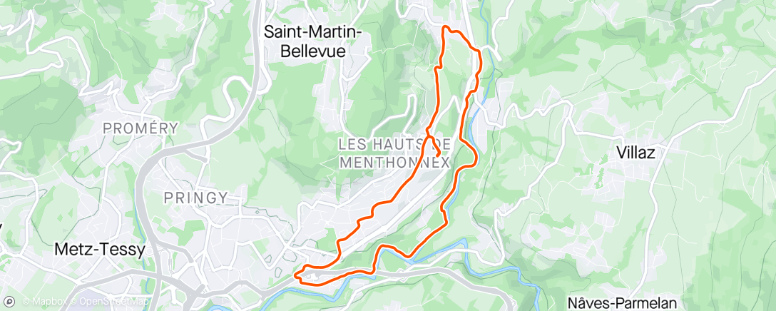 Map of the activity, Footing pause dej 11k