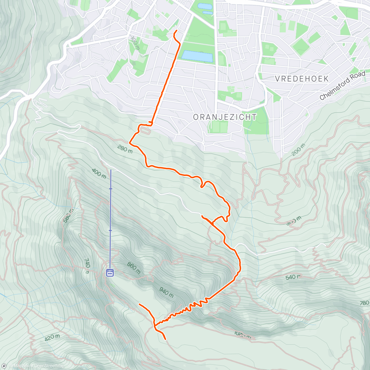 Map of the activity, Table Mountain