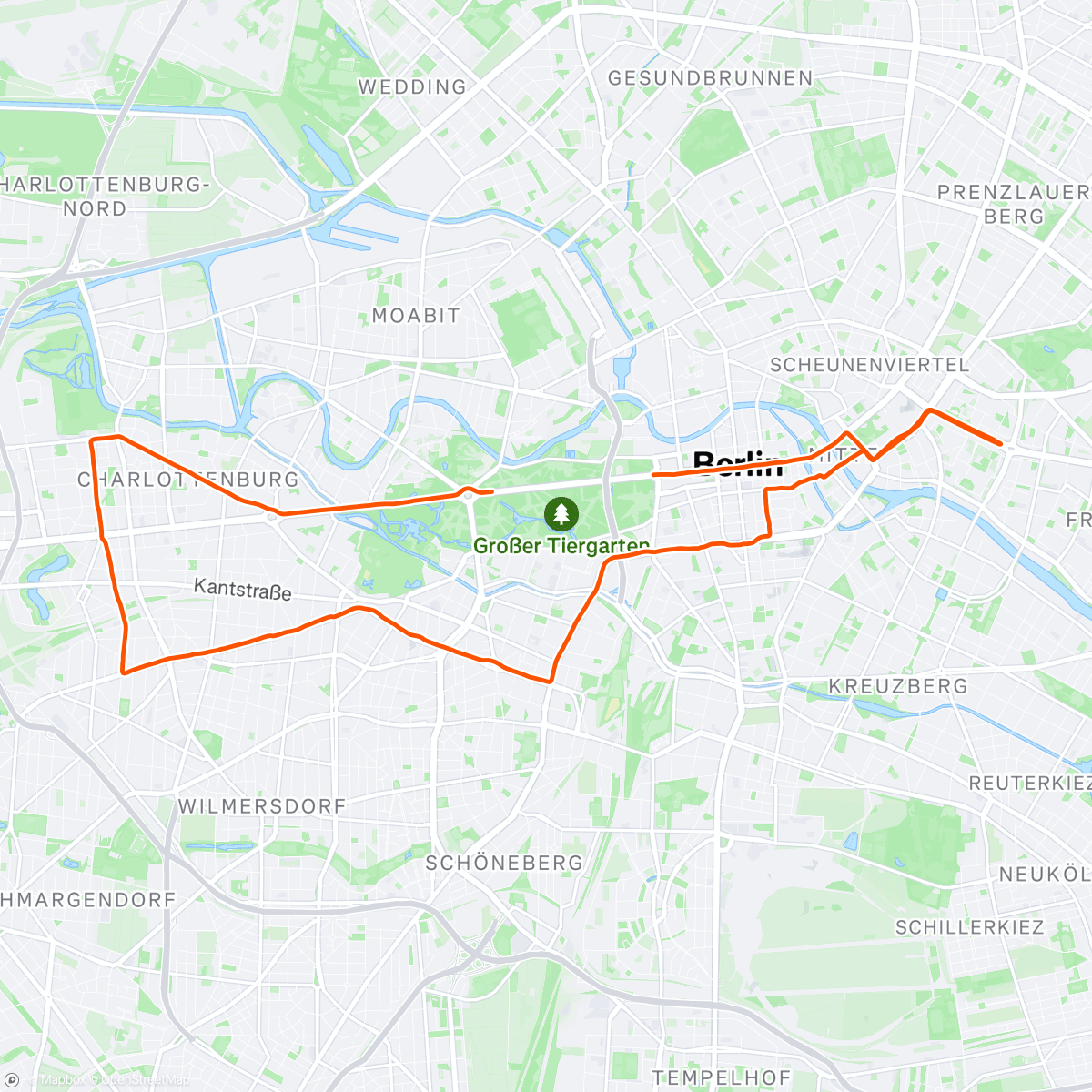 Map of the activity, Berlin Halvmaraton for 5 gang og med akilles betennelse er ikke det beste… Kom gjennom 1.40.09 🥳🥳🥳 Fornøyd :-)
