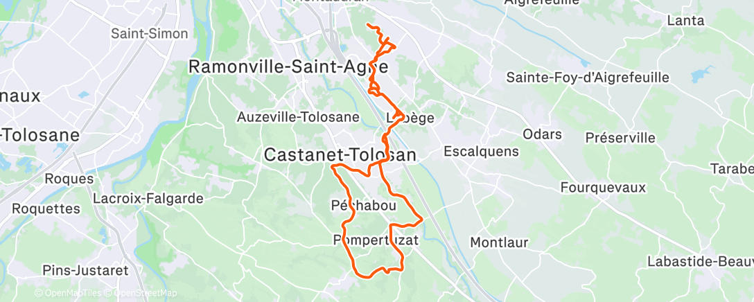 Map of the activity, Sortie VTT dans l'après-midi
