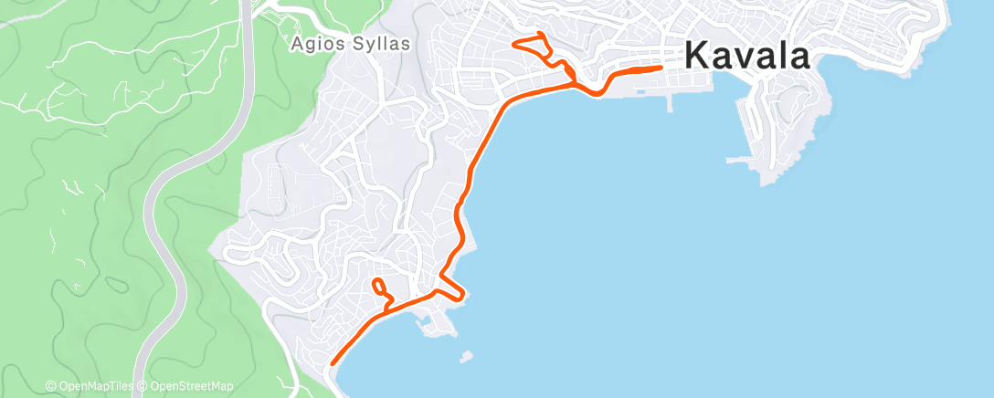 Map of the activity, Evening Run