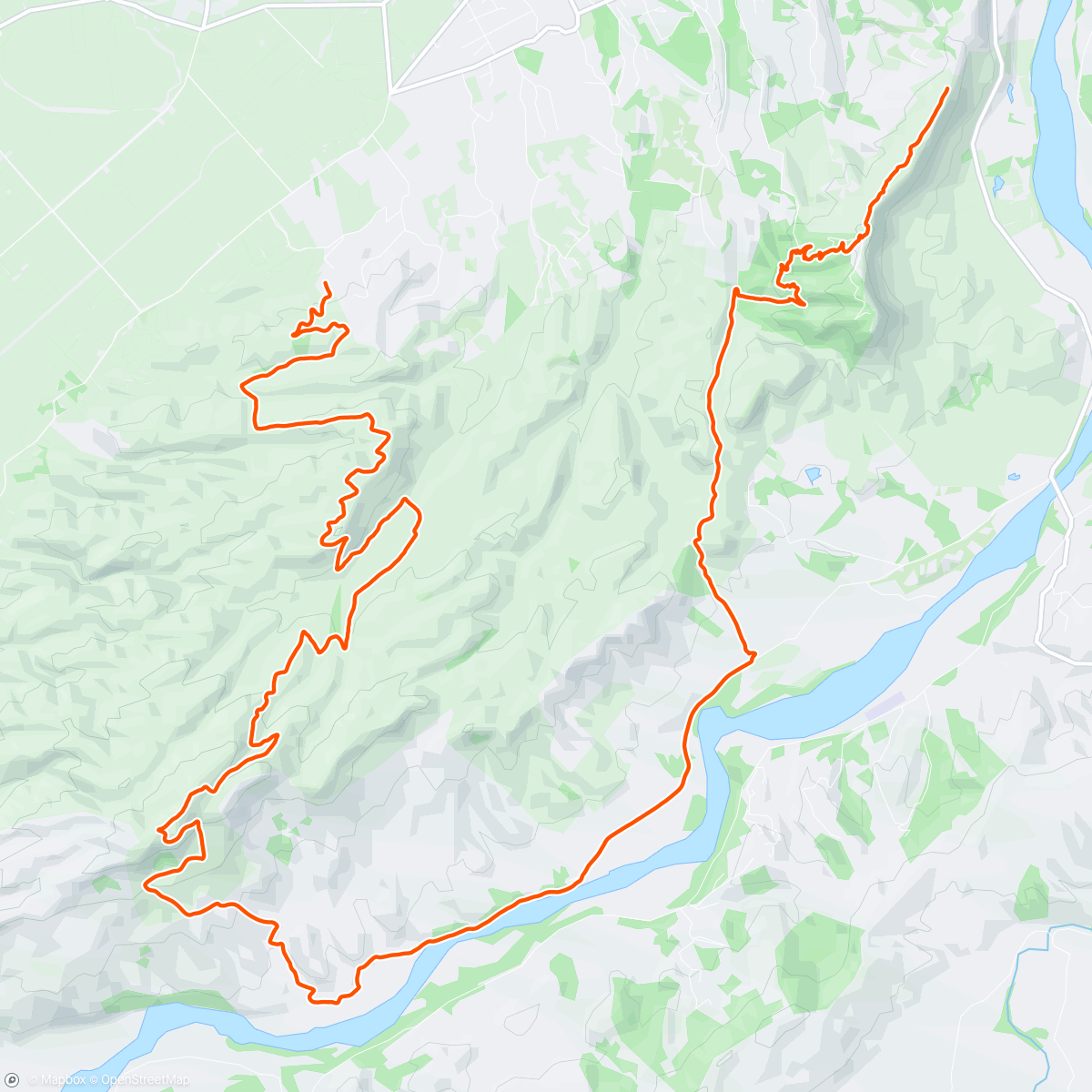 Map of the activity, Part 1 of Triple Peaks up to my last crash of the day.