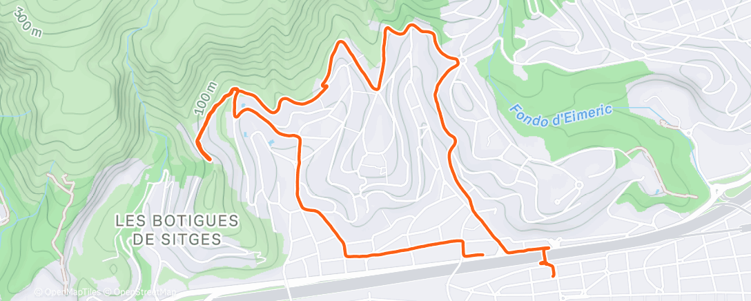 Map of the activity, Afternoon Run