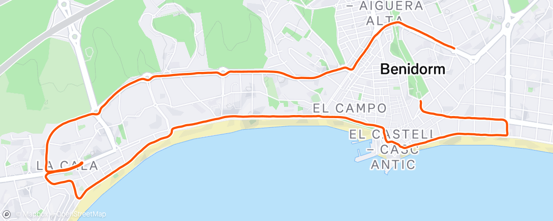 Map of the activity, Benidorm 10k