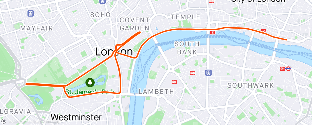 「Zwift - Race: Stage 5: Lap It Up - London Classique (C) on Classique in London」活動的地圖