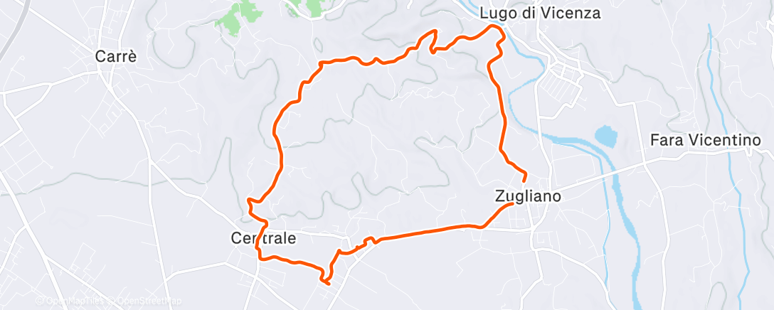 Map of the activity, Sessione di trail running mattutina