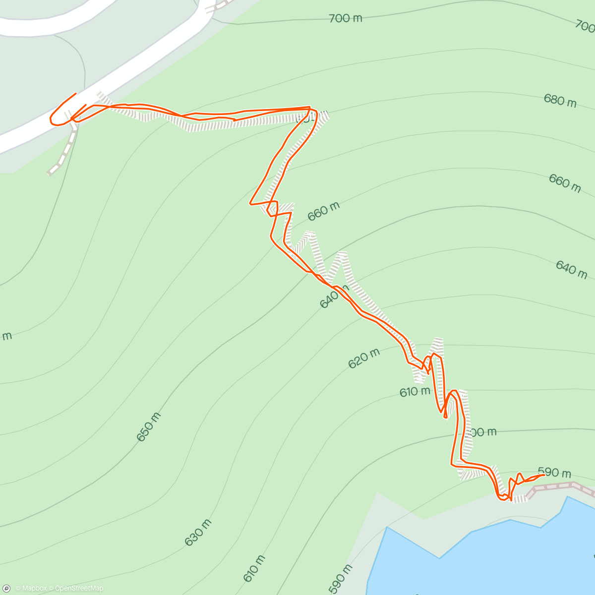 Mapa de la actividad, Trail en soirée/ Lagoa do fogo