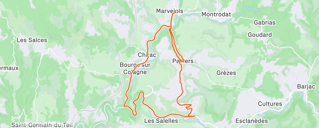 Map of the activity, Sortie vélo dans l'après-midi