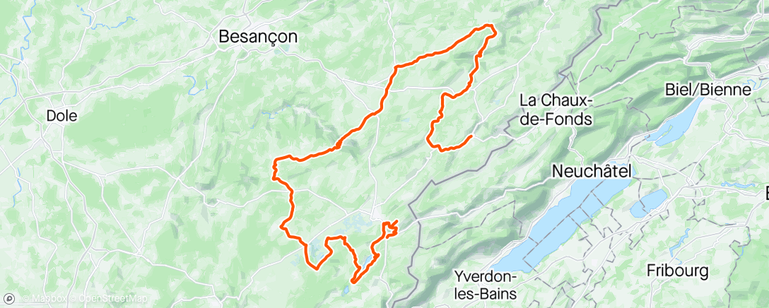 Carte de l'activité Tour du Doubs