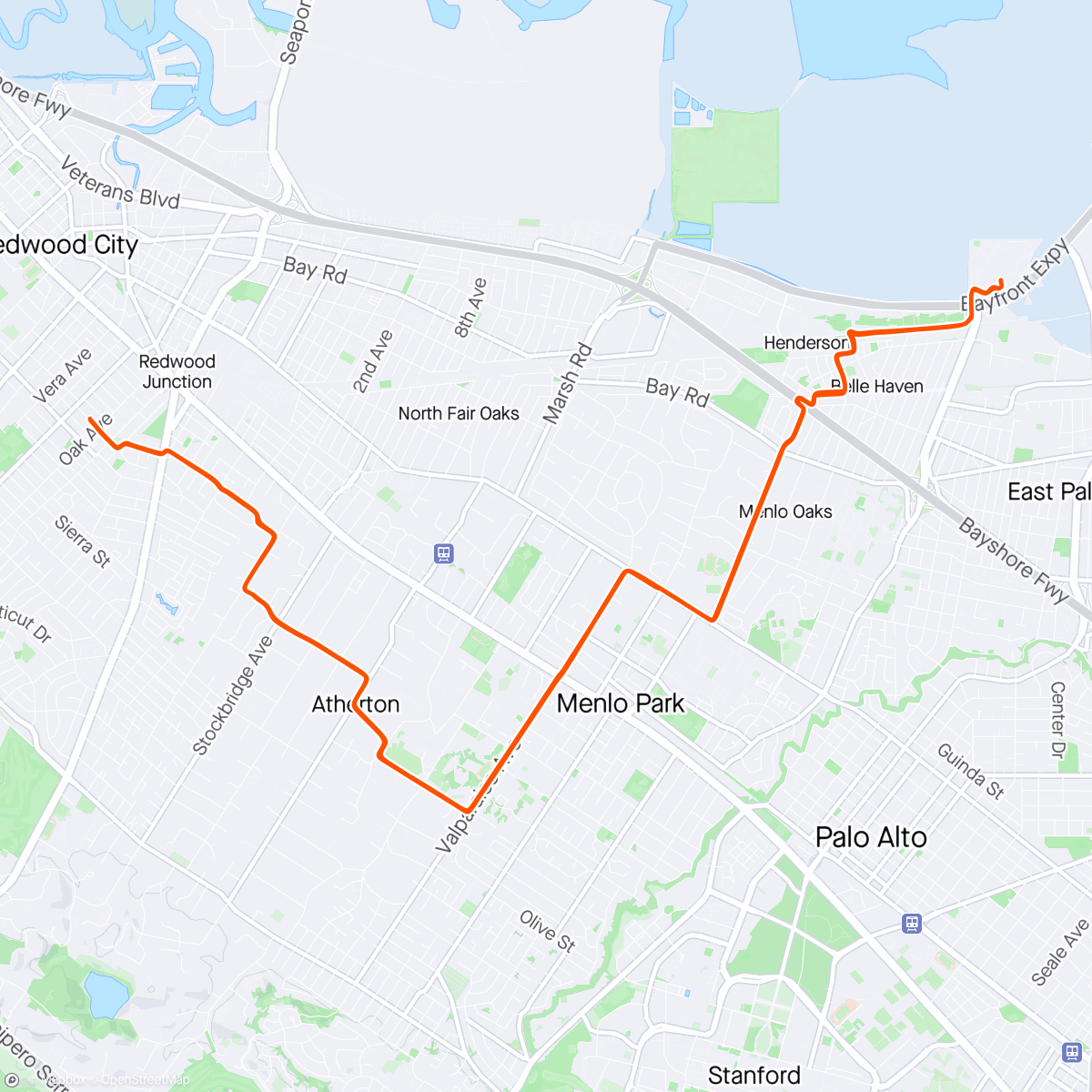 Map of the activity, bike to work day